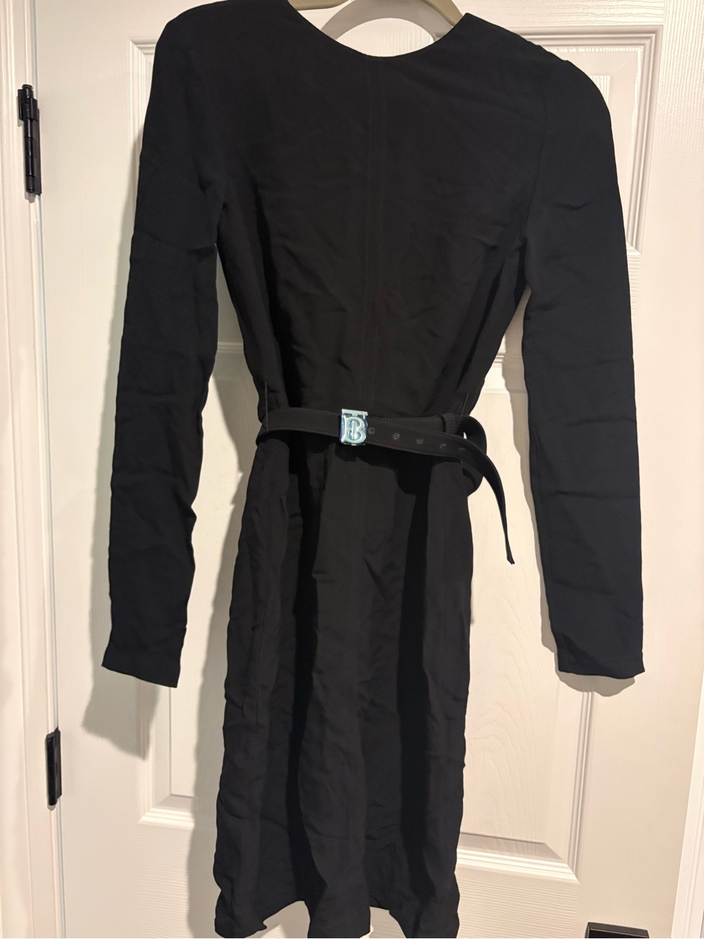 Burberry Black Long Sleeve Belted dress